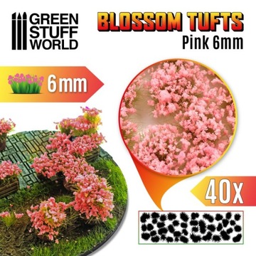 Blossom Tufts - 6mm self-adhesive - Pink