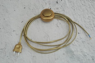 золотой напольный соединительный кабель 350 см с вилкой и выключателем для лампы DIY