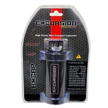 Kondensator 0,5 F 500W Excursion wyświetlacz LED