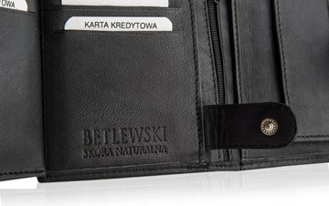 Мужской кожаный кошелек BETLEWSKI, вертикальный, для документов