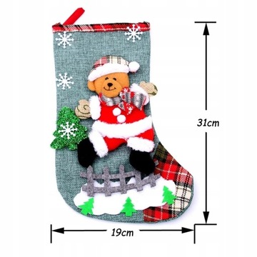 РОЖДЕСТВЕНСКИЙ НОСОК ДЛЯ ПОДАРКОВ КАМИН РАЗНЫЕ УЗОРЫ САНТА-РОЖДЕСТВА 4x