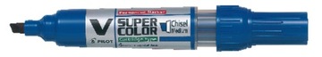 Marker Permanentny ścięty niebieski PILOT V-SUPER COLOR MEDIUM