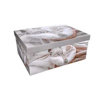 Pudełko ozdobne z nadrukiem kotka 33x25,5x14,5cm