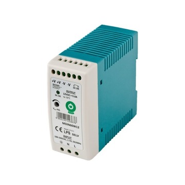 блок питания DIN 24В/2,5А, пластиковый корпус, тонкий, POS, MDIN60W24