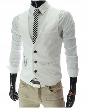 KLASYCZNA ELEGANCKA KAMIZELKA MĘSKA MODNA SLIM FIT