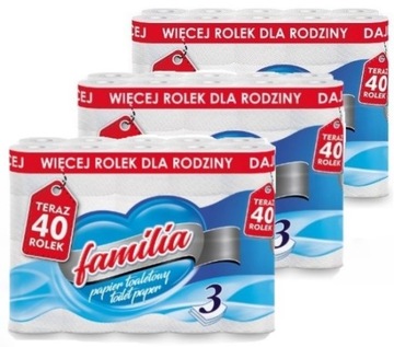 Papier toaletowy Familia 3 warstwy Celuloza 40 ROL