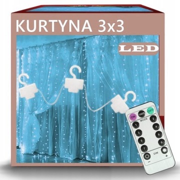 Kurtyna świetlna lampki girlanda LED drucik pilot