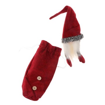 Рождественский свитер с бутылкой вина и шапкой для рождественских украшений серого цвета