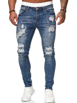 Stylowe Ripped Skinny Spodnie Jeans Rozciągliwe