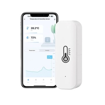 Czujnik WiFi Tuya Temperatura i Wilgotność Kompatybilny z Alexa Google Home