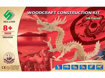 Smok składanka drewniana puzzle 3D M005