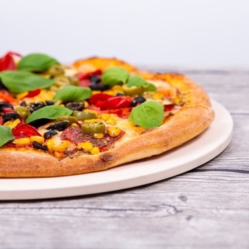 Круглый камень для пиццы из кордиерита, диаметр 33 см.