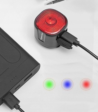 Lampka latarka rowerowa przód Specter Loong 600 lm + tył pod siodełko USB C