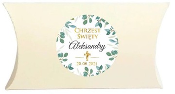 Коробка 10 шт + наклейка КРЕЩЕНИЕ спасибо.