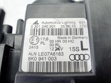 AUDI A4 B8 8K0 08-11R LEVÝ SVĚTLO PŘEDNÍ OBYČEJNÁ ORIG EU !