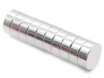 MAGNES NEODYMOWY SILNY WALCOWY 10x5 10 SZTUK