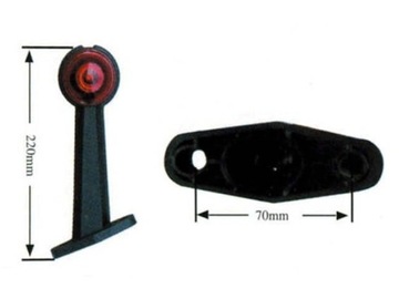 LAMPA LED OBRYSOWA OBRYSÓWKA SCHMITZ KOGEL KRONE NACZEPA TIR 220 mm