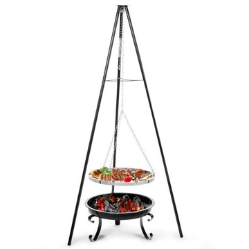 GRILL WISZĄCY OGRODOWY TRÓJNÓG PALENISKO śr 52,5cm