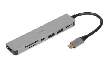 Hub USB iBOX IUH3SL4K SLIM USB3.2 HDMI 4K PD100W
