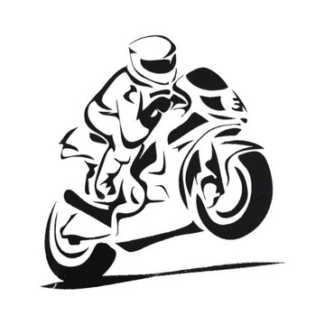 Naklejka ŚCIGACZ motocykl motor na samochód Czarna