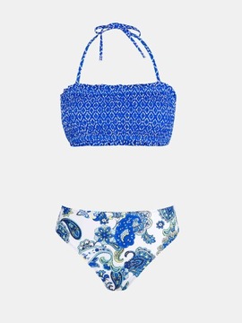 Zestaw bikini dla kobiet Dwuczęściowy strój kąpielowy typu bandeau, wiązany z tyłu, średni, XXL