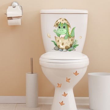 НАКЛЕЙКА НА ТУАЛЕТ ДИНОЗАВР УНИТАЗНЫЙ КОРЗИН