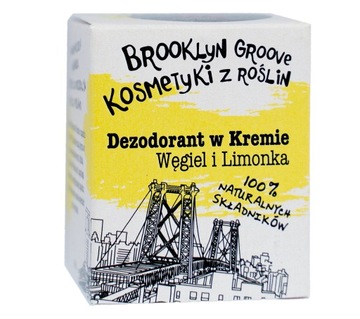 BROOKLYN GROOVE DEZODORANT W KREMIE WĘGIEL LIMONKA NATURALNY WEGAŃSKI 30ML