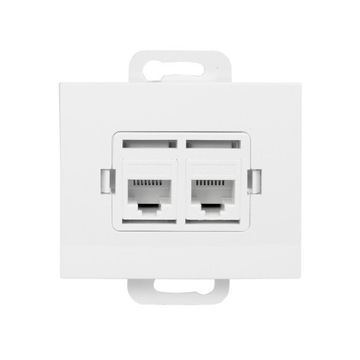 Gniazdo RJ45 podwójne kat. 5 Abex Onyx - biały