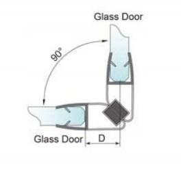 Магнитный уплотнитель для дверей кабины 80/90/185 см.