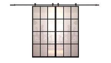 Drzwi Szklane Podwójne System Loft Satyna 12 Pól 170cm