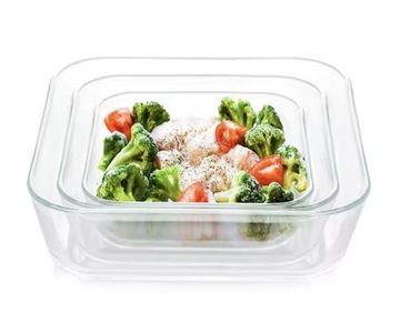 СТЕКЛЯННЫЕ КОНТЕЙНЕРЫ с крышкой ЧАШИ ДЛЯ ПОСУДОМОЕЧНОЙ МАШИНЫ ланч-бокс НАБОР из 3 шт.