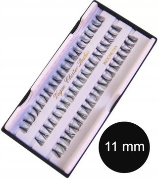 Rzęsy kępki jedwabne gęste 11mm- różowe opak.