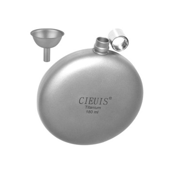 Titanium Hip Flask Drink Bottle Round Lightweight Leakproof for with Funnel