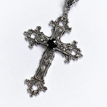 Gothic Big Zircon Cross Necklace Unisex Y2K