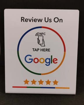 Google-визитка для оставления мнений и отзывов NFC дисплей + БОНУС.