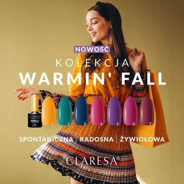 Claresa 7x Lakier Hybrydowy WARMIN jesienne kolory