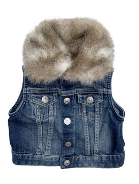 Kamizelka Dzinsowa H&M 92 cm 1,5 2 lata Futerko