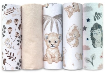 PIELUCHA pieluszka FLANELOWA 5-PAK ZESTAW 5 SZTUK kolorowe grube z FLANELI