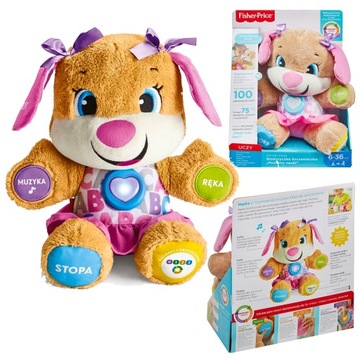 PLUSZAK SIOSTRZYCZKA SZCZENIACZKA UCZ SIĘ I ŚMIEJ FISHER PRICE 3 POZIOMY