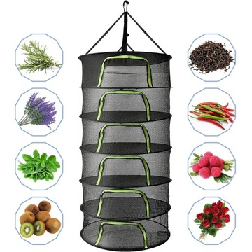 СЕТКА ДЛЯ СУШКИ ТРАВ 6-СЛОЙНАЯ СУШИЛКА ДЛЯ ТРАВ ЧЕРНАЯ ПОДВЕСНАЯ СЕТКА
