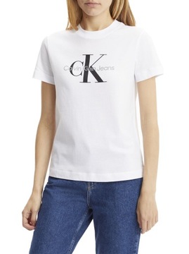 CALVIN KLEIN T-SHIRT - KOSZULKA BIAŁA DAMSKA S