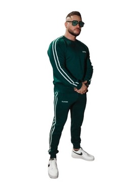 Komplet męski OLAVOGA STRIPES MEN 2024 butelkowa zieleń - L