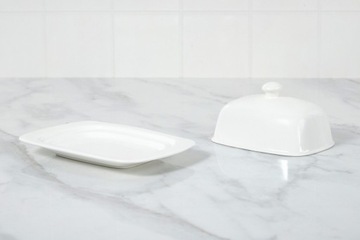 Maselniczka biała porcelanowa 18,4*8,5cm Wilmax pojemnik na masło z pokrywą