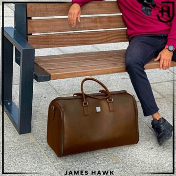 James Hawk Duża torba weekendowa męska Brąz + Pokrowiec na garnitur
