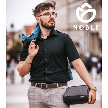 Большая мужская кожаная косметичка для косметики, черная Travel Noble