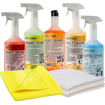 ECO SHINE chemia gospodarcza domowa zestaw 5x1L