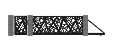 Brama przesuwna furtka OCYNK+KOL cnc 4m aluminium