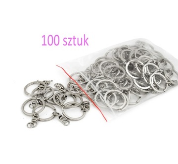 KÓŁKO DO BRELOKÓW KLUCZY ŁĄCZNIK SREBRNE 100 SZTUK