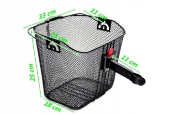 ПЕРЕДНЯЯ КОРЗИНА ДЛЯ ВЕЛОСИПЕДА FOR CLICK, ЧЕРНАЯ HT-102