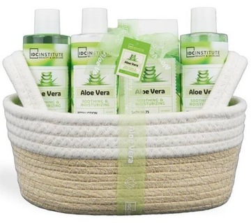 ZESTAW KOSMETYKÓW KOSZ PREZENTOWY ŚWIĄTECZNY CIAŁA I KĄPIELI ALOES